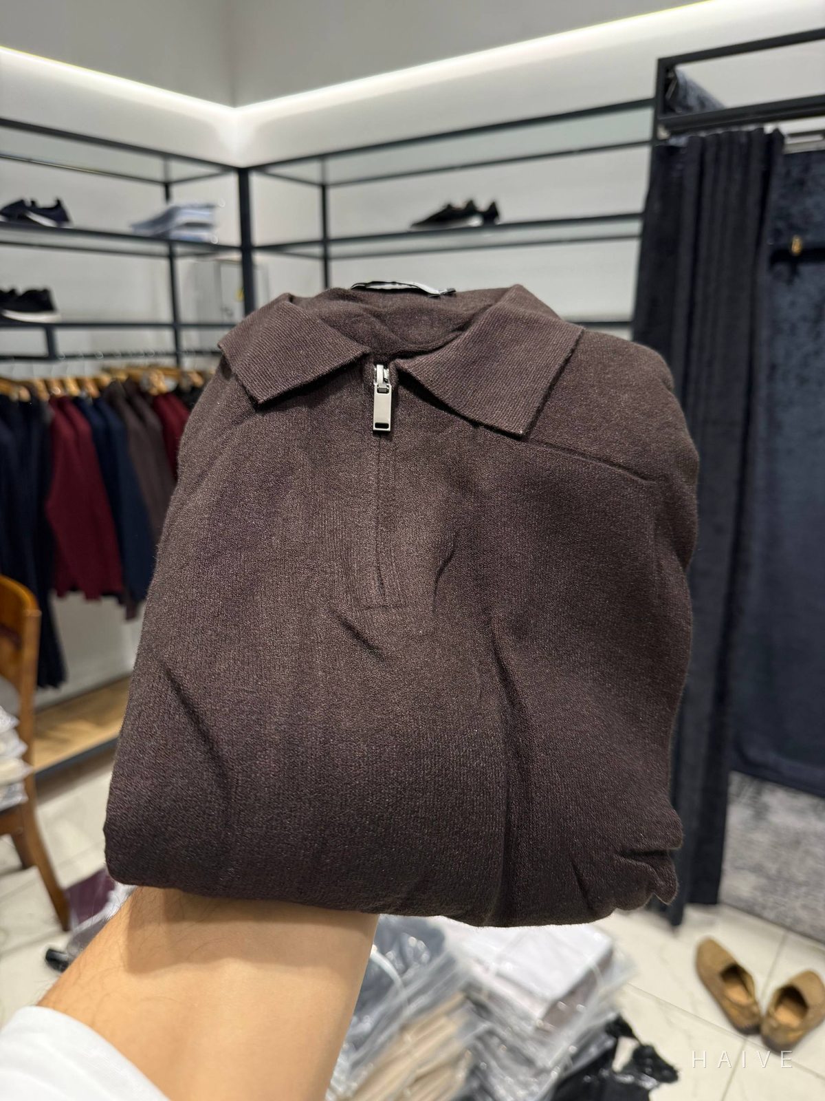 Zip sviter · Shokolad